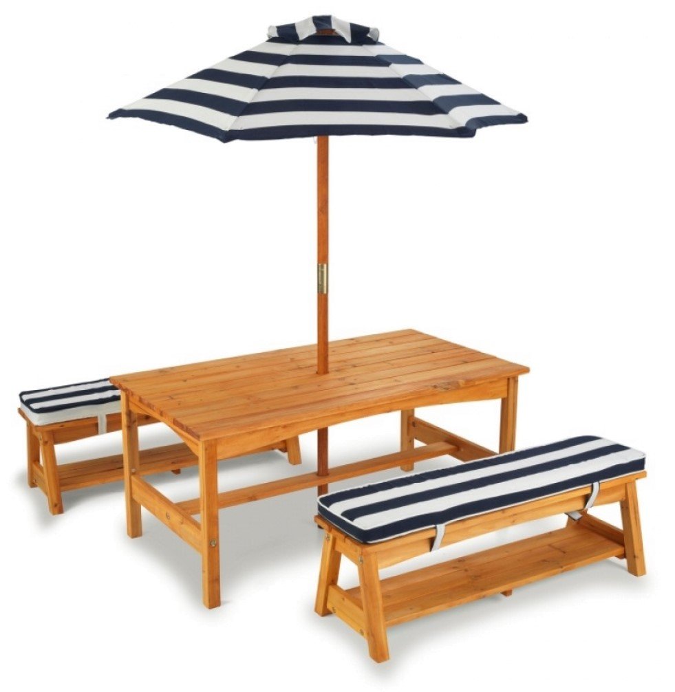 Σετ Κήπου KidKraft Table, Bench and Umbrella (Μήκος: 107 Βάθος: 58 Ύψος: 48)