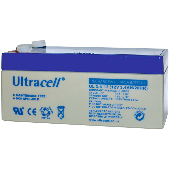 PoliHome Μπαταρίες μολύβδου Ultracell 12V 3.4Ah F1