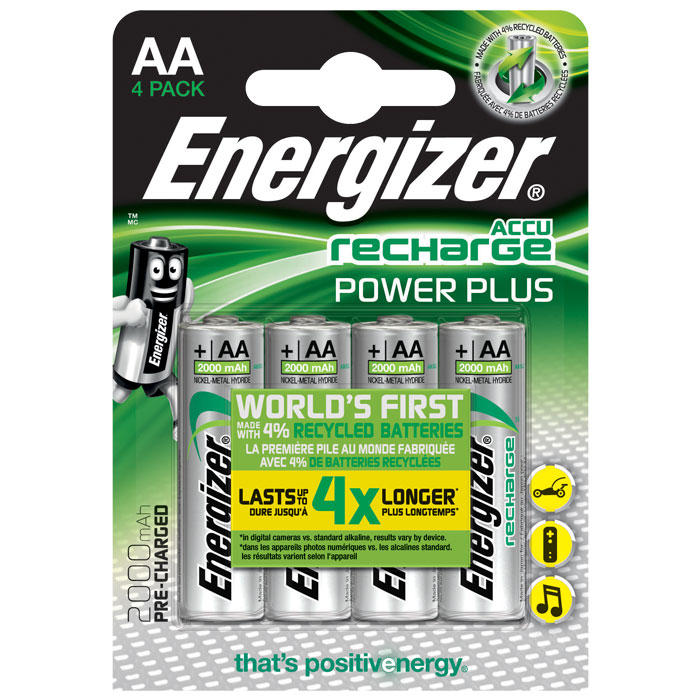 PoliHome Επαναφορτιζόμενες μπαταρίες Energizer Power plus AA-HR6 2000mAh Ni-MH 1.2V