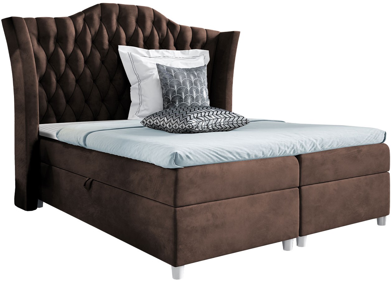 PoliHome Επενδυμένο κρεβάτι Colombo-Kafe-160 x 200
