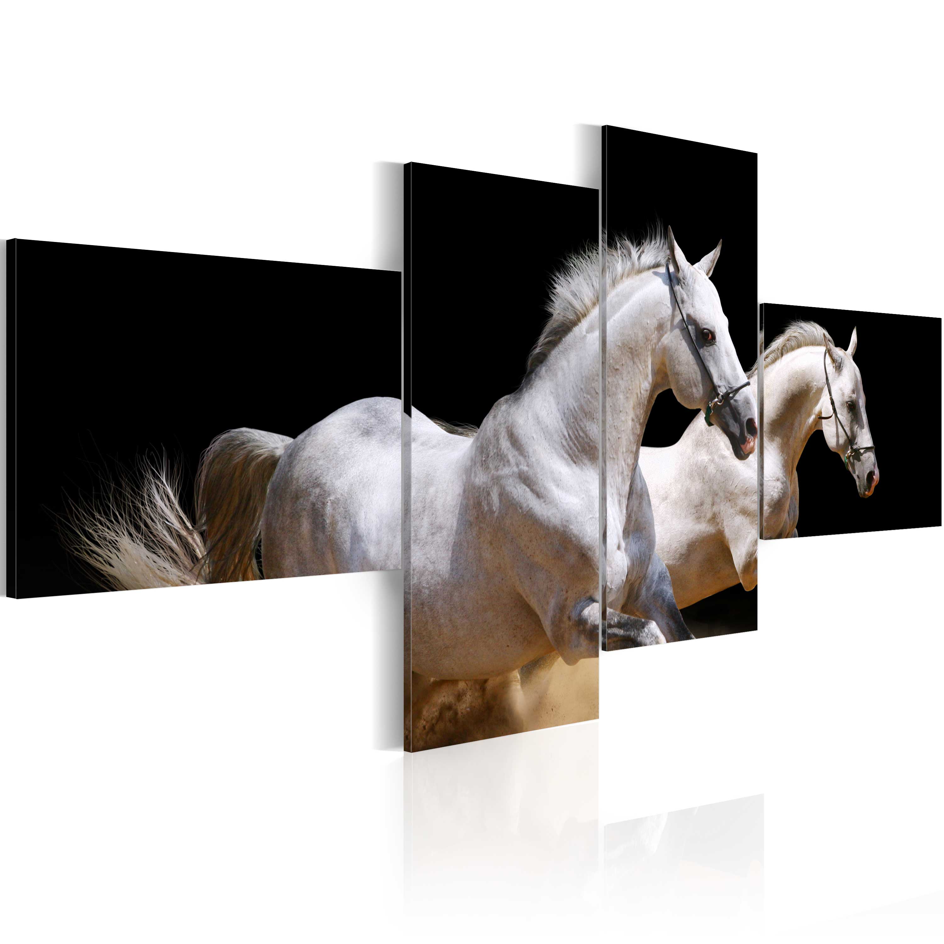 PoliHome Πίνακας - Animal world- white horses galloping - 100x45
