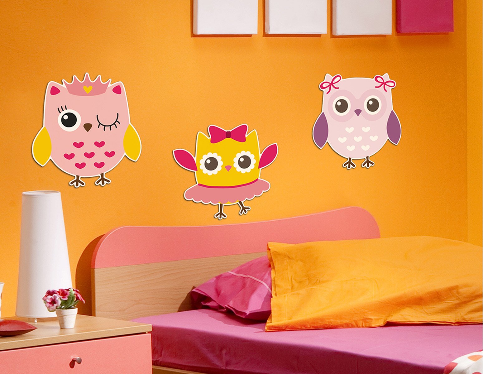 Διακοσμητικά Αυτοκόλλητα Τοίχου Owls Αφρώδη