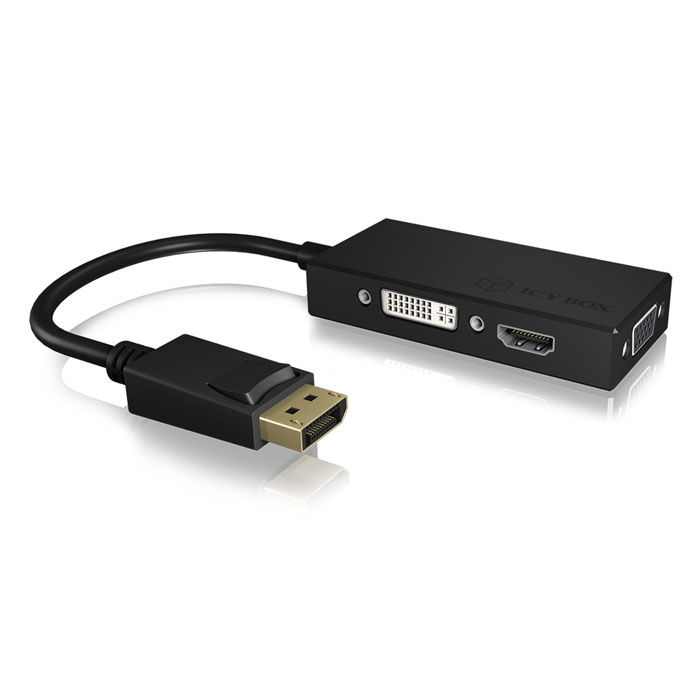 PoliHome Αντάπτορας Display Port σε HDMI / DVI-D / VGA ICY BOX AC1031 3 σε 1