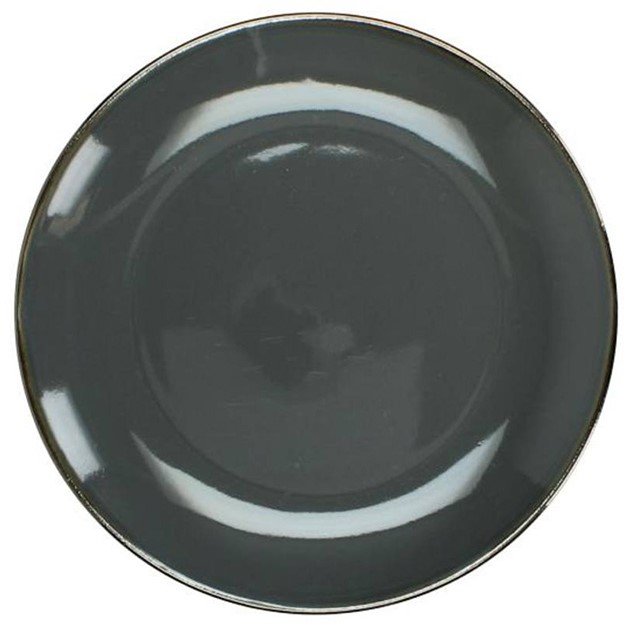 Πιάτο εμαγιέ stoneware σε σκούρο γκρι