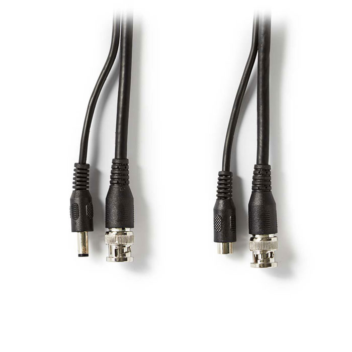 PoliHome Καλώδιο CCTV COAX RG59 Nedis CCTVCA10BK200 με DC power
