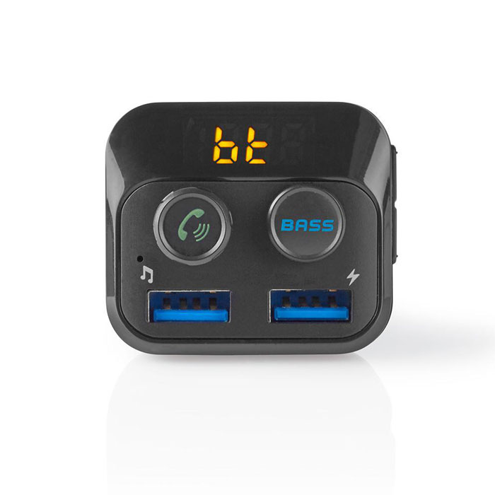 Bluetooth handsfree αυτοκινήτου 3 σε 1 Nedis CATR120BK με αναμεταδότη FM φορτιστή