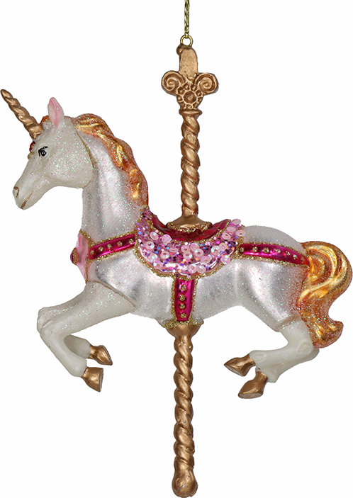 Γυάλινο στολίδι άλογο carousel