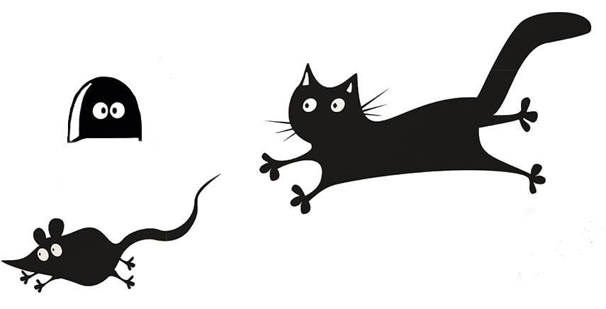 Διακοσμητικά αυτοκόλλητα τοίχου Mouse Cat ML
