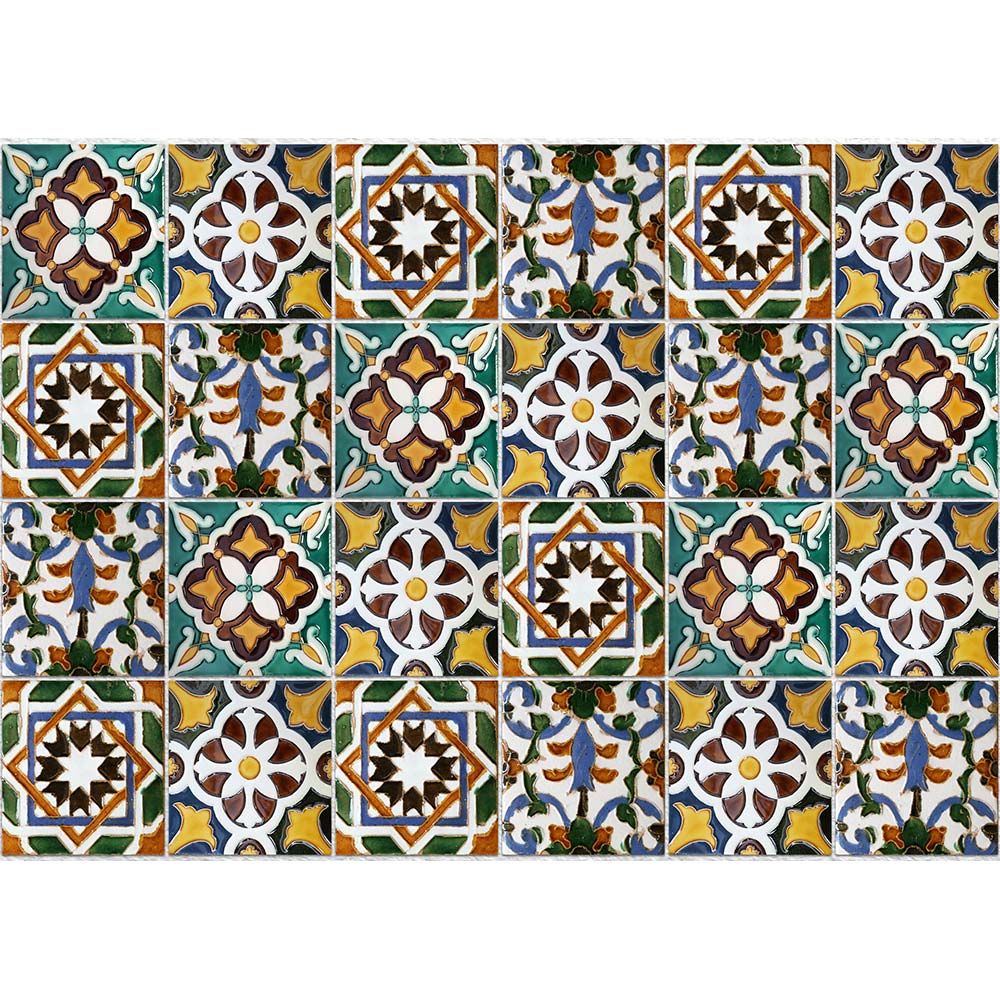 PoliHome Πλάτη προστασίας τοίχου εστιών κουζίνας Green Tiles L