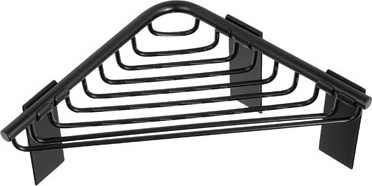 PoliHome Γωνιακό καλάθι σχαρωτό KARAG RETI-Μαύρο ματ-15x15 εκ.