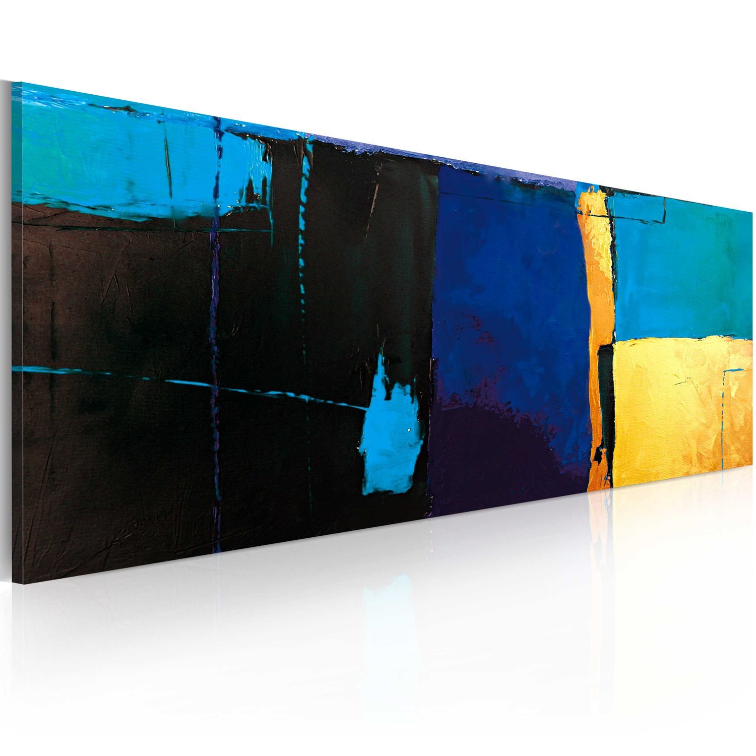 Χειροποίητα ζωγραφισμένος πίνακας – Fascination with the blue color 100×40