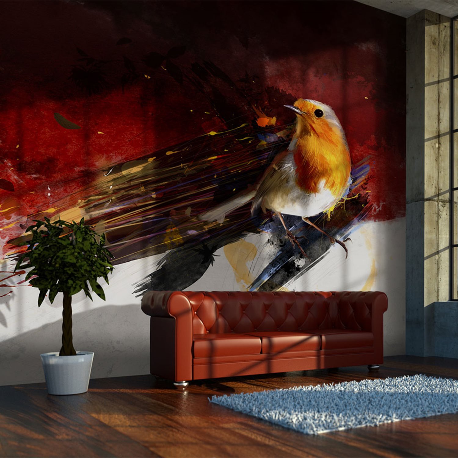 Φωτοταπετσαρία – Painted bird 450×270