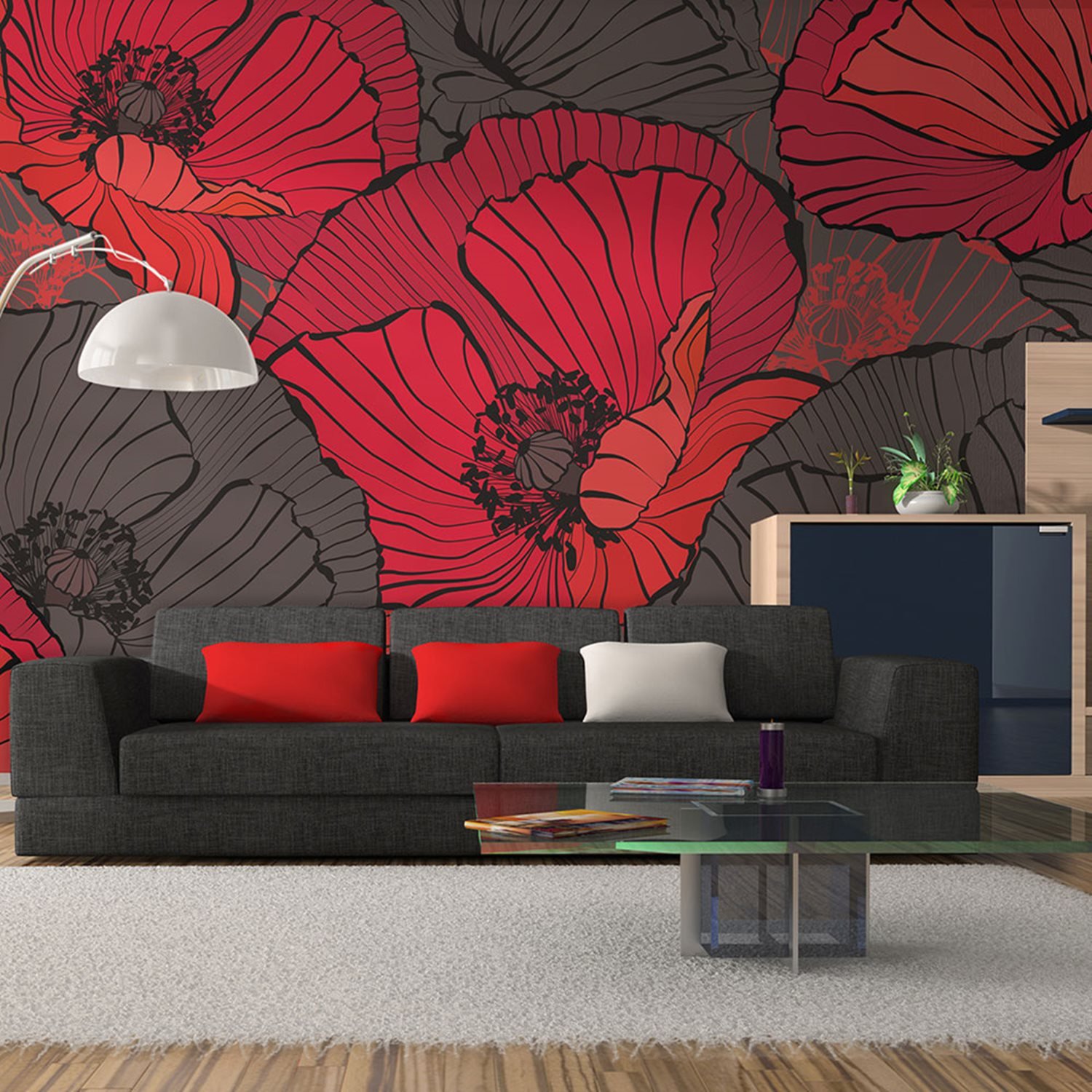 Φωτοταπετσαρία – Pleated poppies 450×270