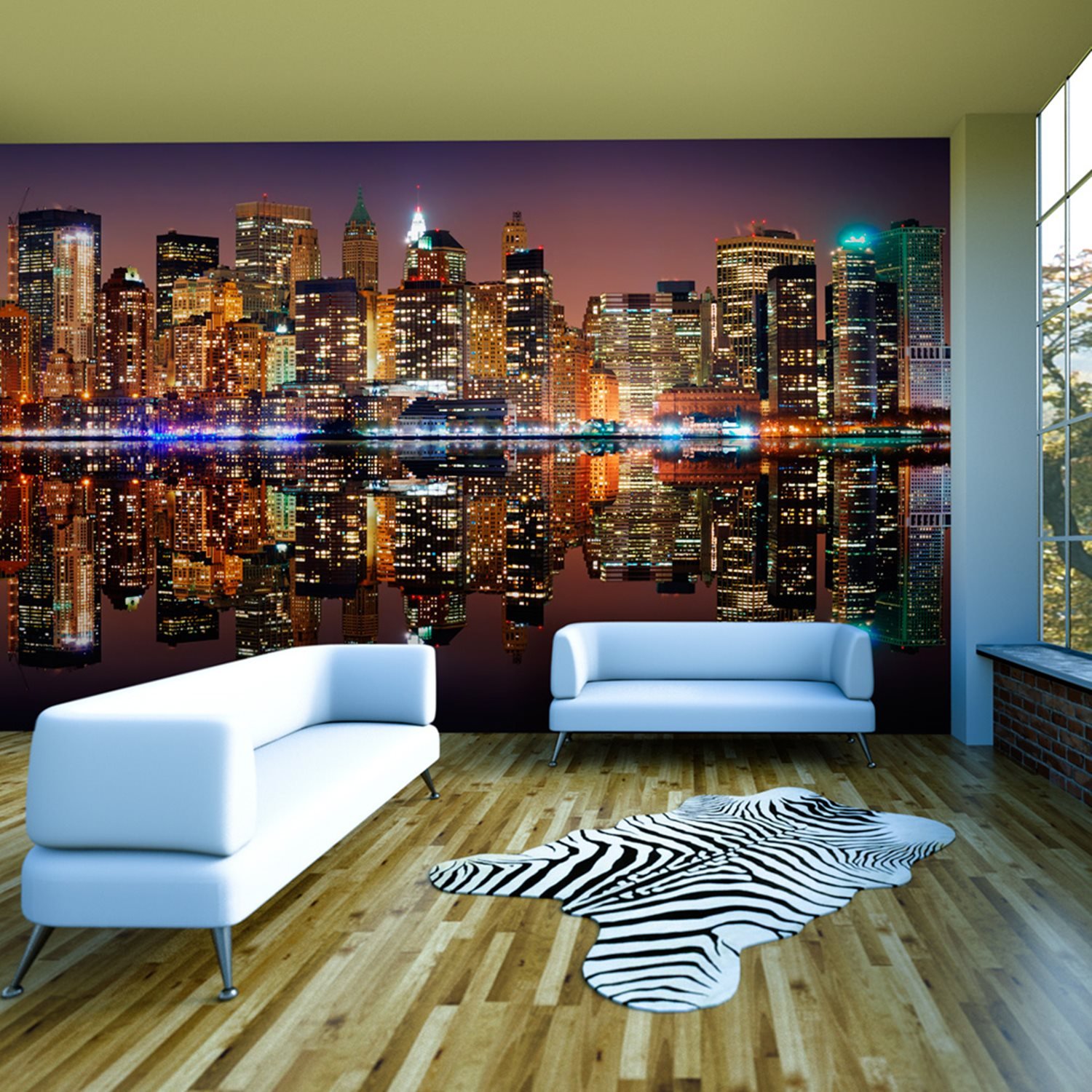 Ταπετσαρία XXL – Gold reflections – NYC 550×270