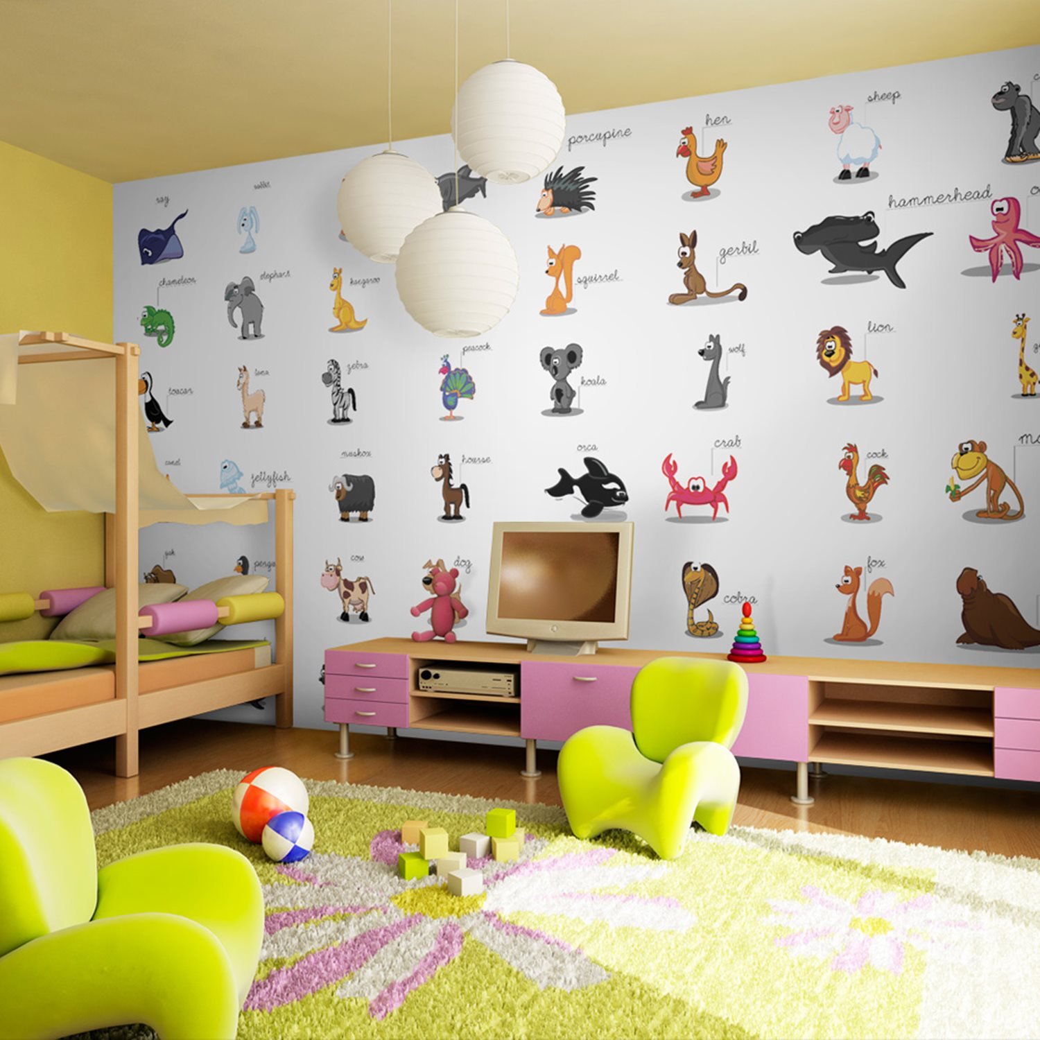 PoliHome Ταπετσαρία XXL - Learning by playing (animals) 550x270