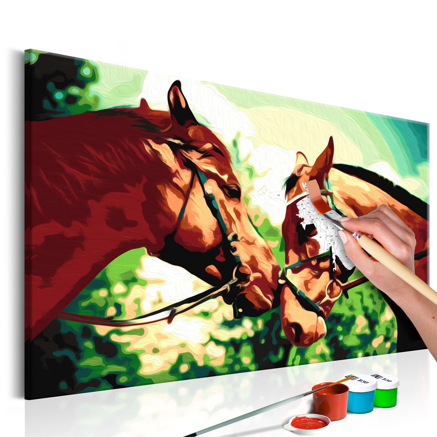 Πίνακας για να τον ζωγραφίζεις – Two Horses 60×40
