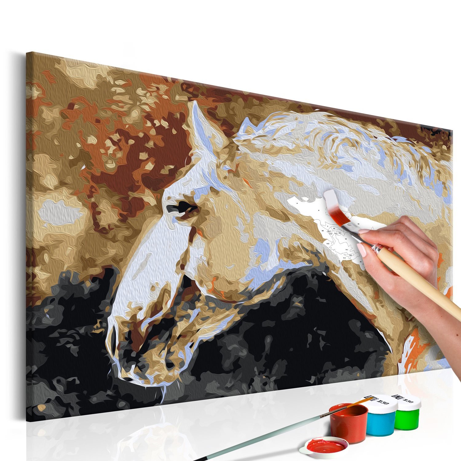 PoliHome Πίνακας για να τον ζωγραφίζεις - White Horse 60x40