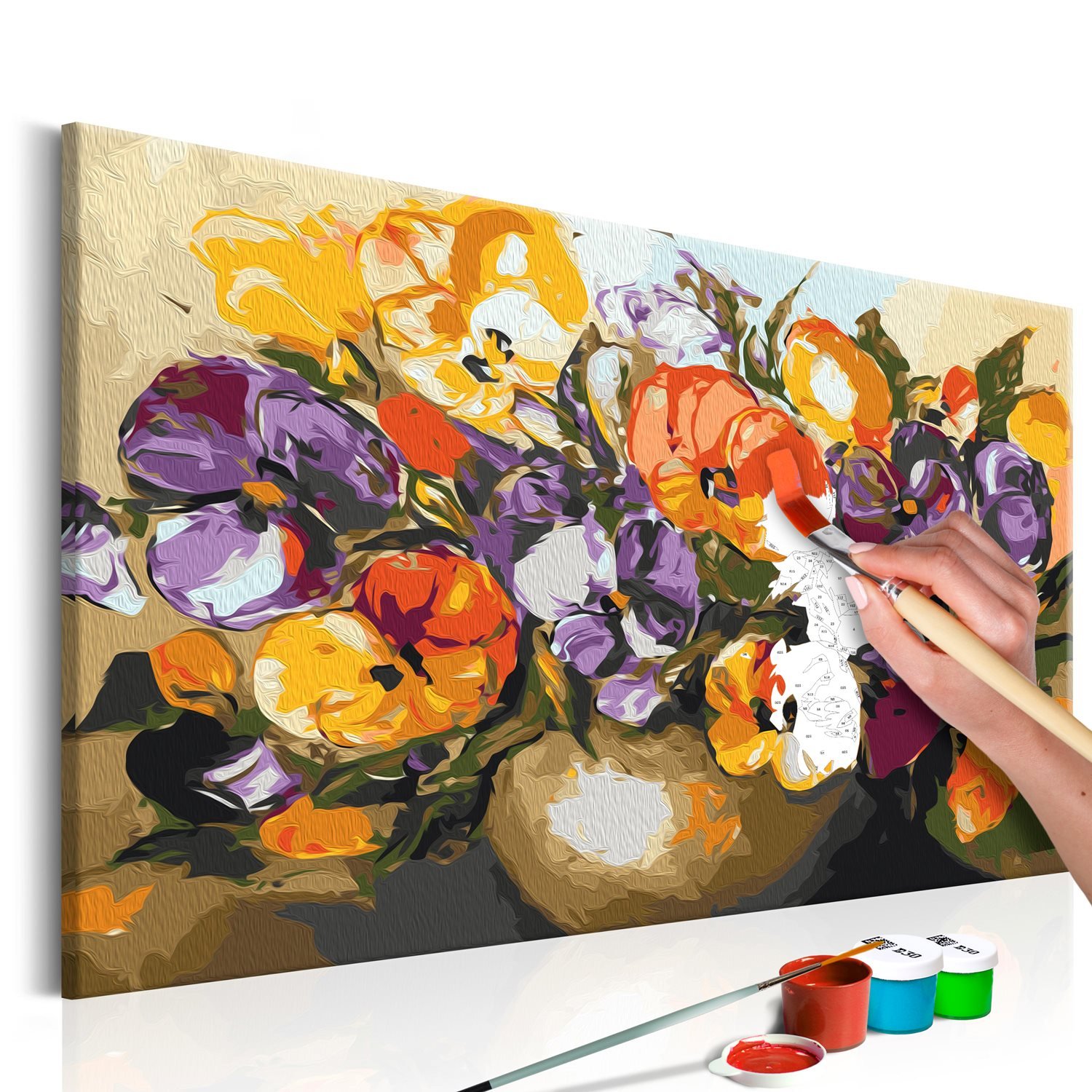Πίνακας για να τον ζωγραφίζεις – Vase Of Pansies 60×40