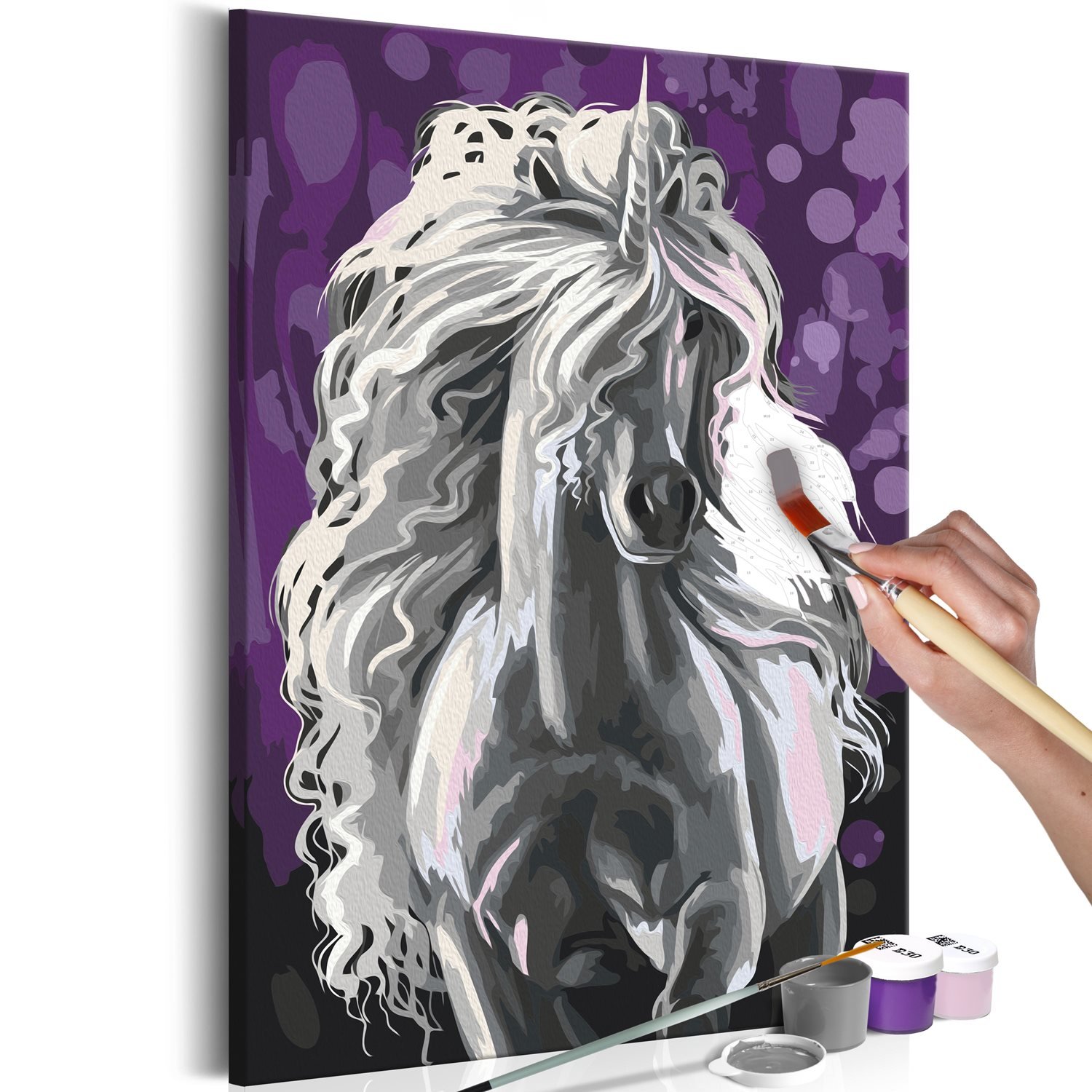 PoliHome Πίνακας για να τον ζωγραφίζεις - White Unicorn 40x60