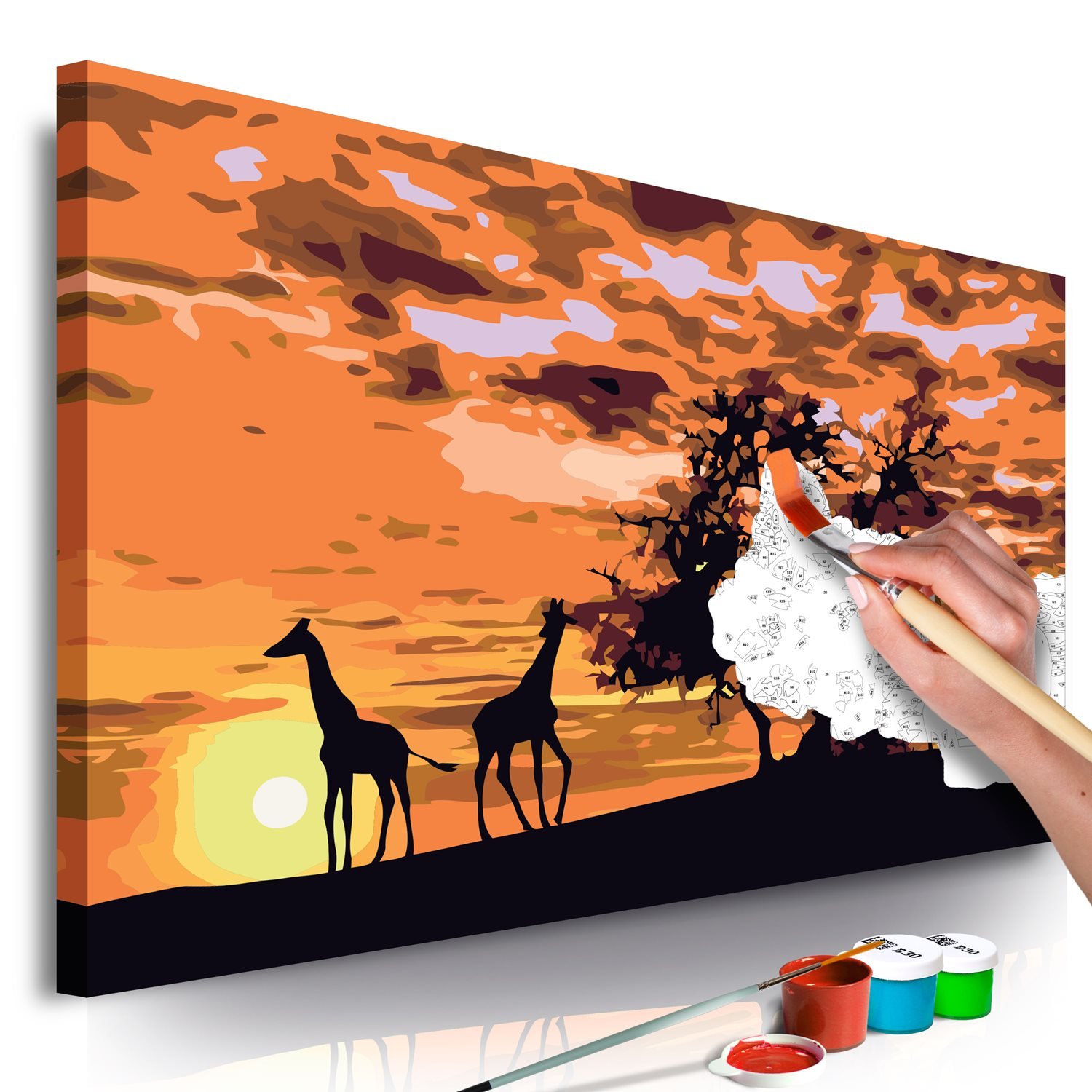 Πίνακας για να τον ζωγραφίζεις – Savannah (Giraffes Elephants) 60×40