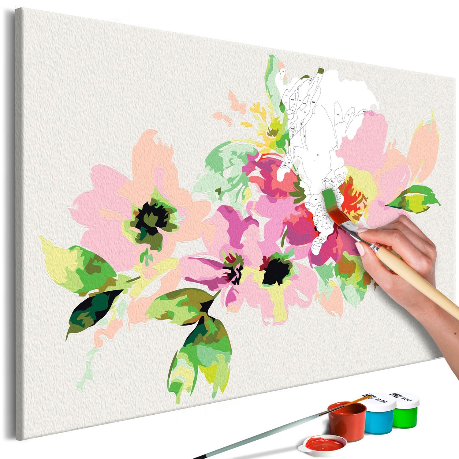 Πίνακας για να τον ζωγραφίζεις – Colourful Flowers 60×40