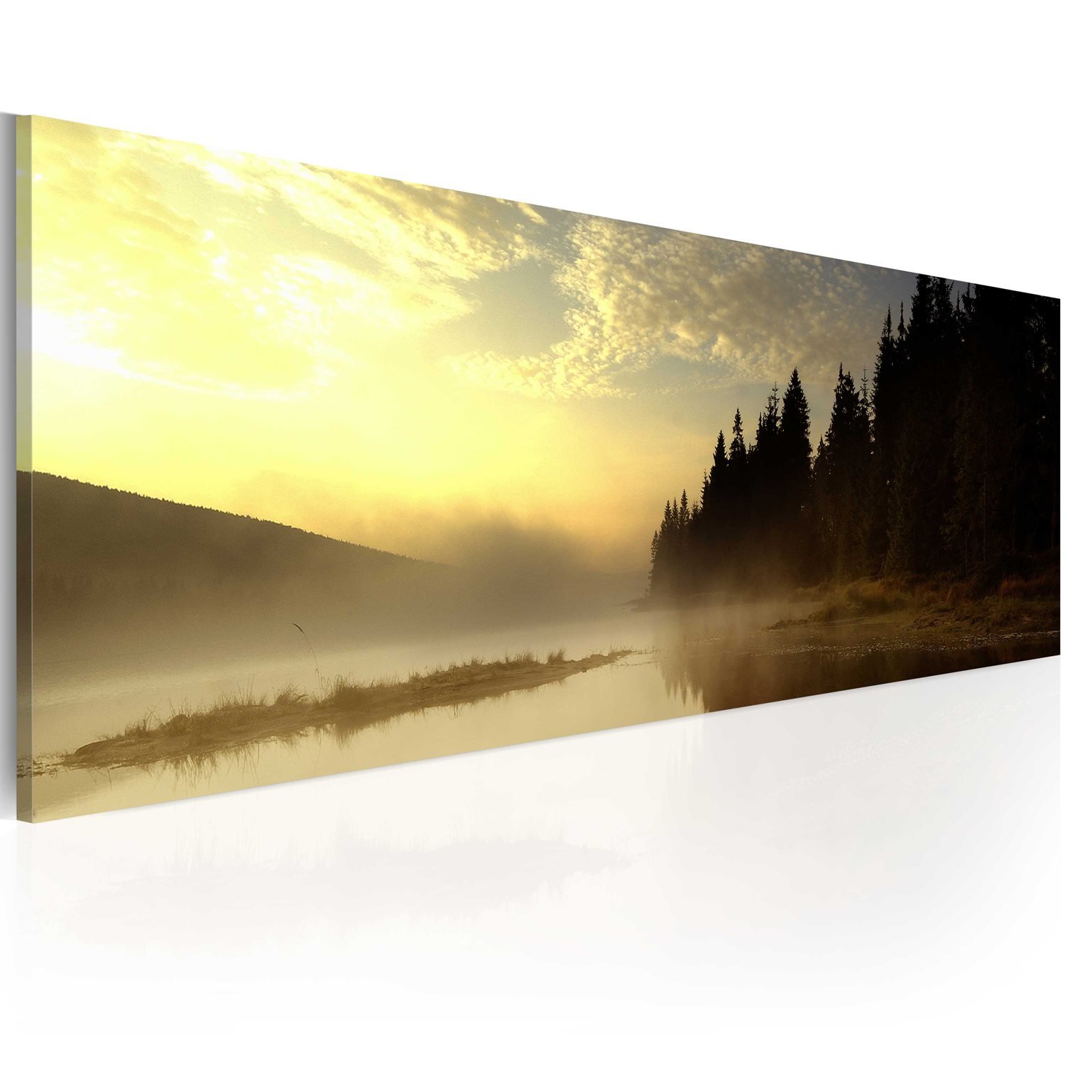 PoliHome Πίνακας - Fog Over A Lake 120x40