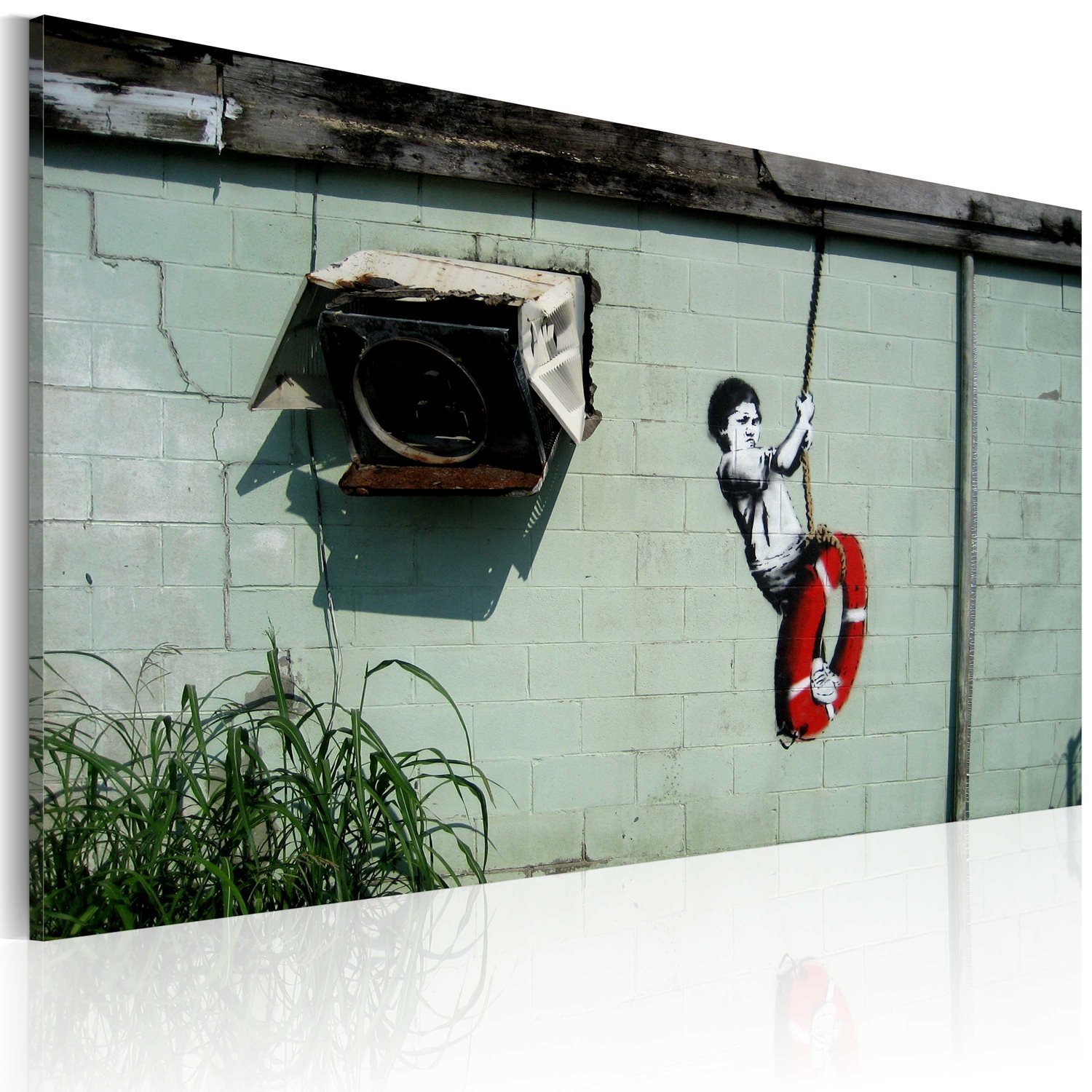 Πίνακας – Boy on a swing (Banksy) 60×40