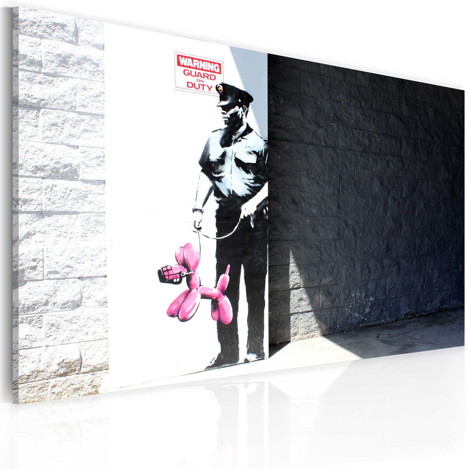 Πίνακας – Police guard and pink balloon dog (Banksy) 60×40