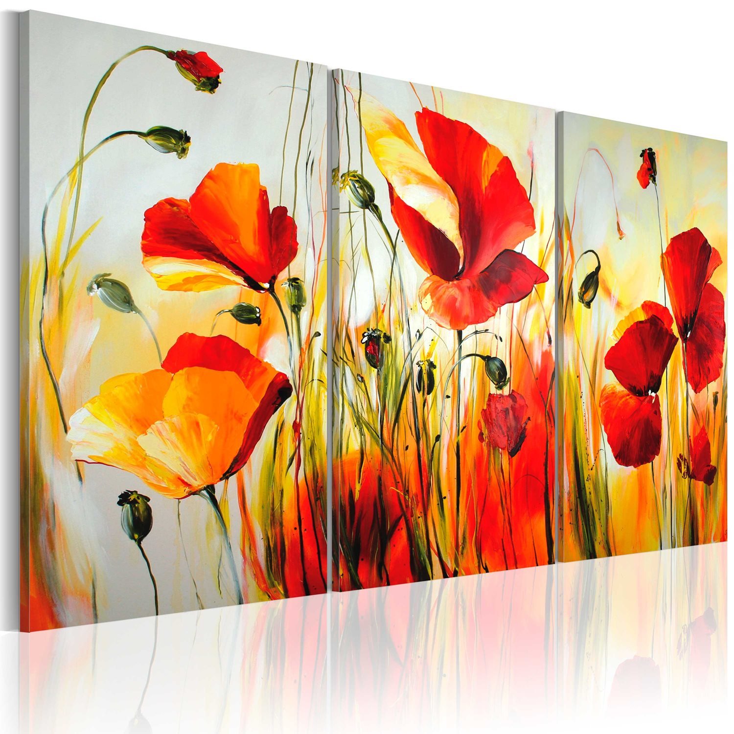Χειροποίητα ζωγραφισμένος πίνακας – Red meadow 120×80