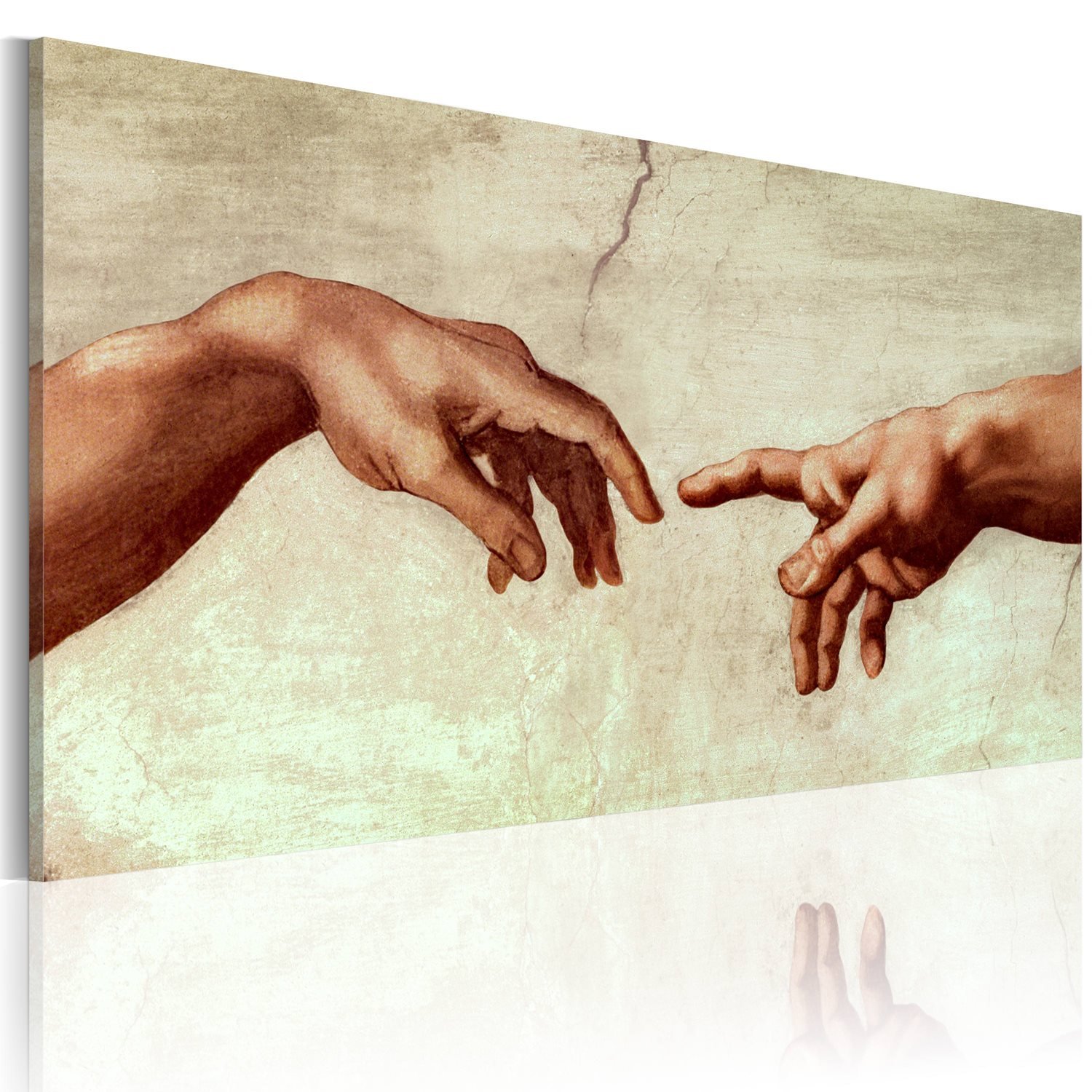 Χειροποίητα ζωγραφισμένος πίνακας – The creation of Adam: fragment of painting 120×60