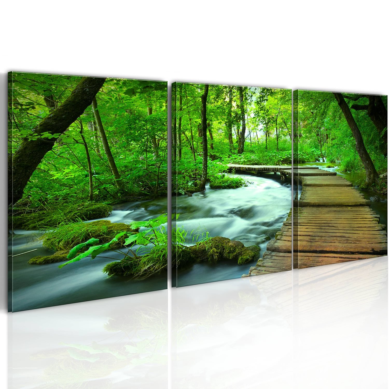 Πίνακας – Forest broadwalk – triptych 120×40