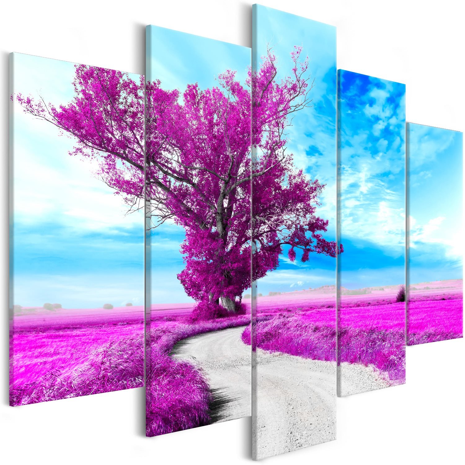 Πίνακας – Lone Tree (5 Parts) Violet 225×100