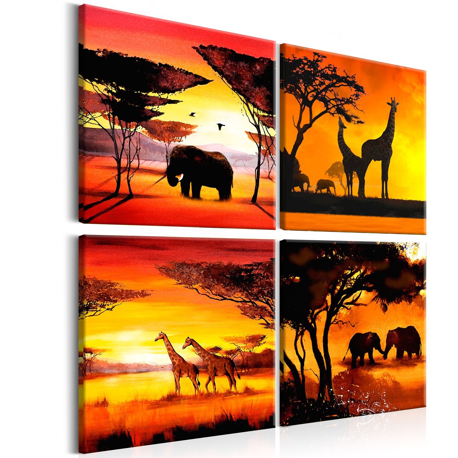 Πίνακας – African Animals (4 Parts) 60×60