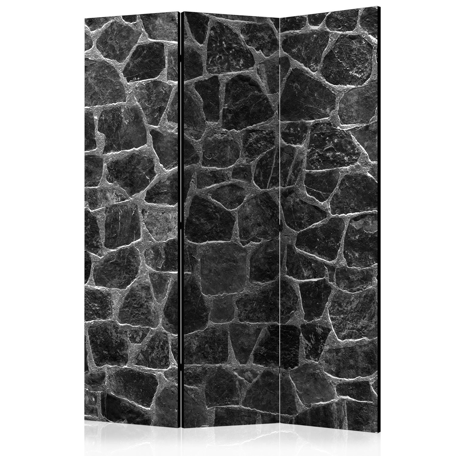 PoliHome Διαχωριστικό με 3 τμήματα - Black Stones [Room Dividers] 135x172