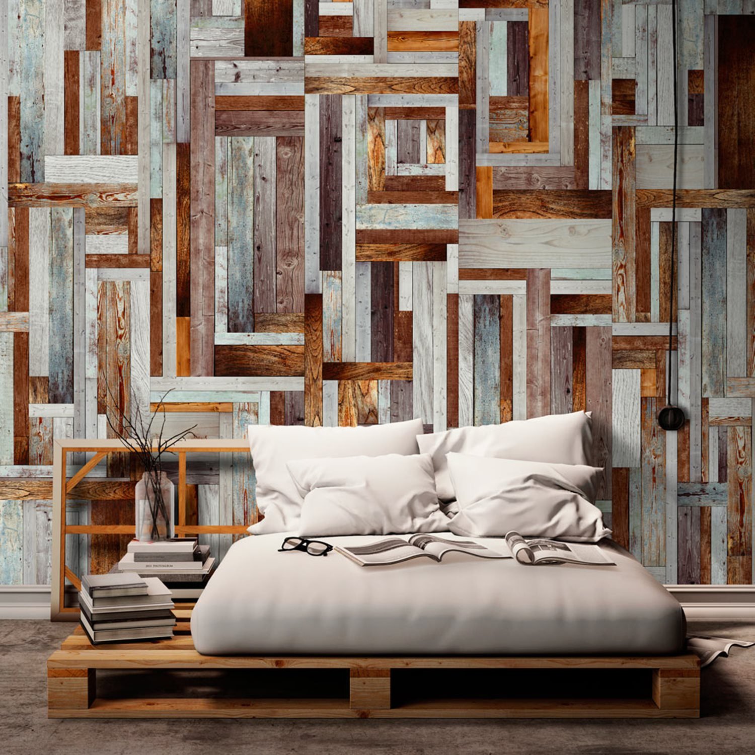 Φωτοταπετσαρία - Labyrinth of wooden planks 50x1000