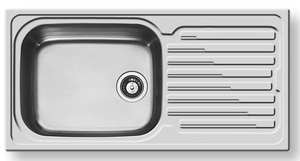 PoliHome Νεροχύτης Pyramis Amaltia 1B 1D-100X50-σαγρέ