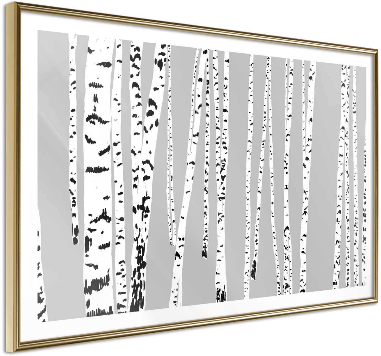 PoliHome Αφίσα - Birch Wood - 45x30 - Χρυσό - Χωρίς πασπαρτού