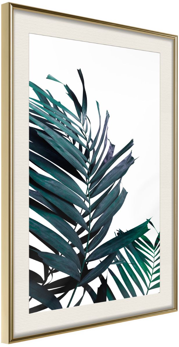 PoliHome Αφίσα - Evergreen Palm Leaves - 40x60 - Χρυσό - Με πασπαρτού
