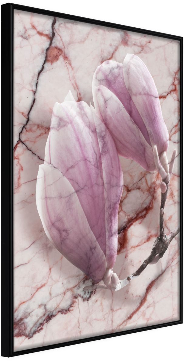PoliHome Αφίσα - Magnolia on Marble Background - 30x45 - Μαύρο - Χωρίς πασπαρτού