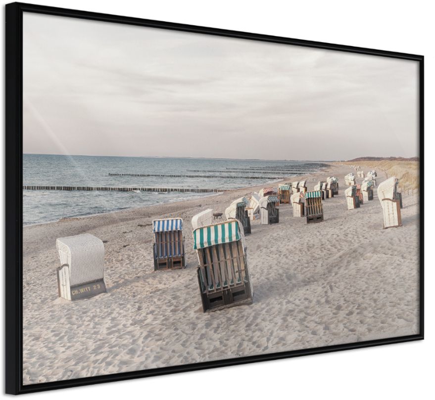 PoliHome Αφίσα - Baltic Beach Chairs - 60x40 - Μαύρο - Χωρίς πασπαρτού
