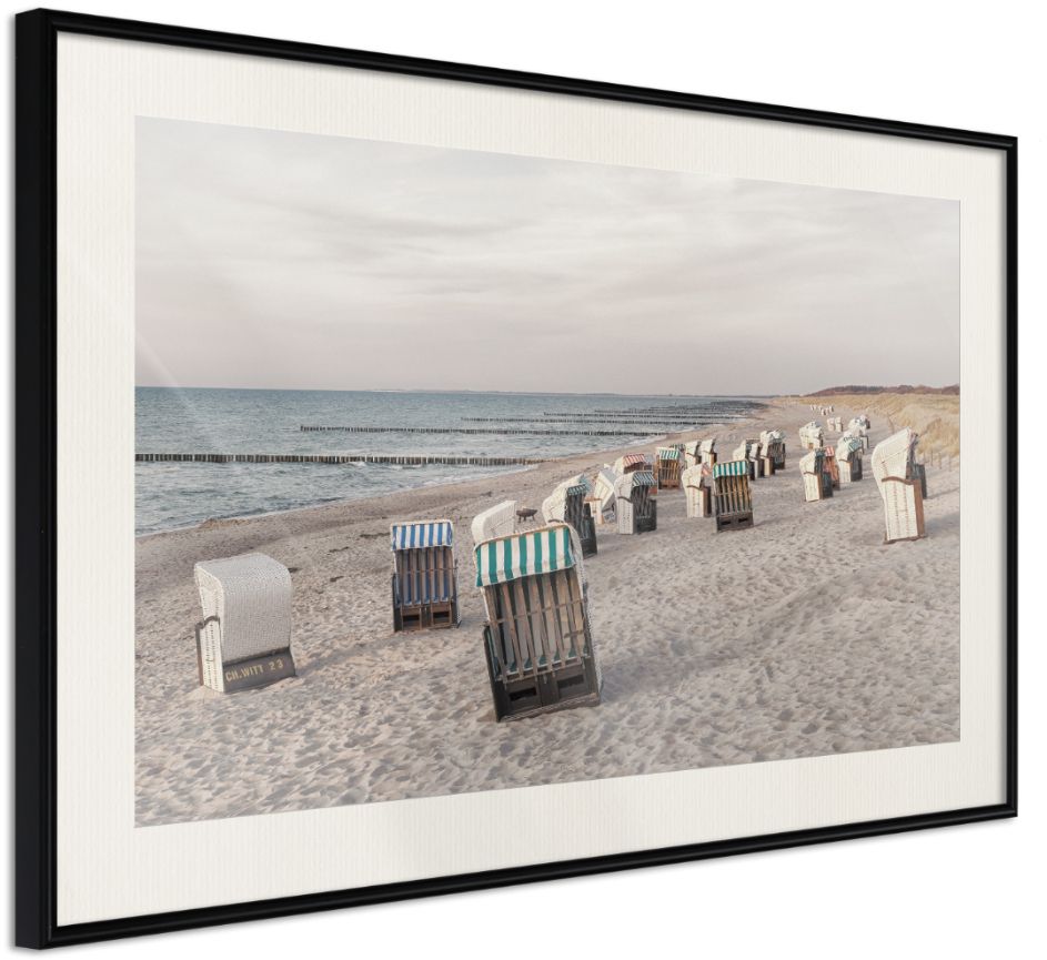 PoliHome Αφίσα - Baltic Beach Chairs - 60x40 - Μαύρο - Με πασπαρτού