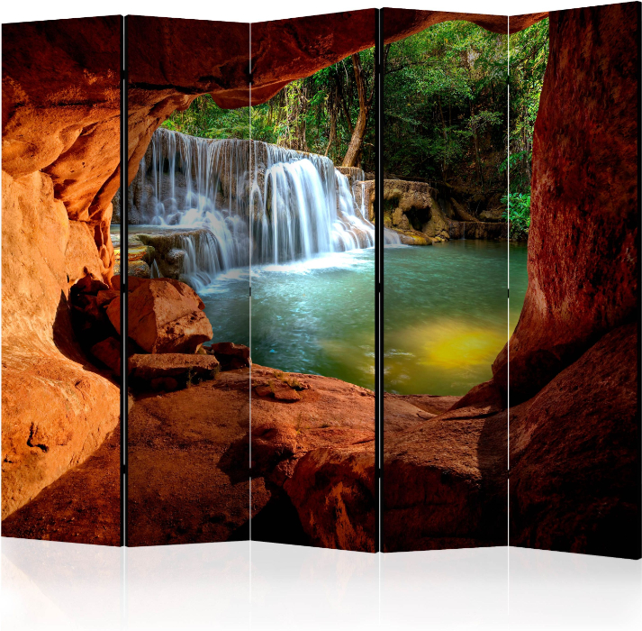 Διαχωριστικό με 5 τμήματα – Cave: Forest Waterfall II [Room Dividers]