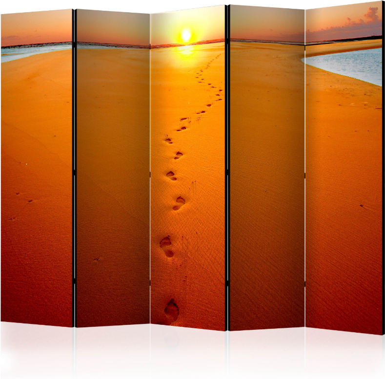 Διαχωριστικό με 5 τμήματα – Footprints in the sand II [Room Dividers]