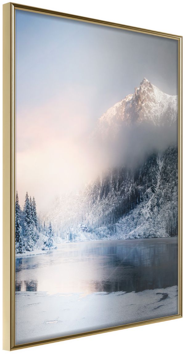 PoliHome Αφίσα - Winter in the Mountains - 40x60 - Χρυσό - Χωρίς πασπαρτού