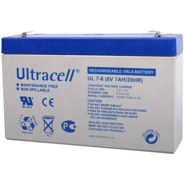 Μπαταρίες μολύβδου Ultracell 6V 7Ah F1