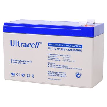 Μπαταρίες μολύβδου Ultracell 12V 7.5 Ah F1