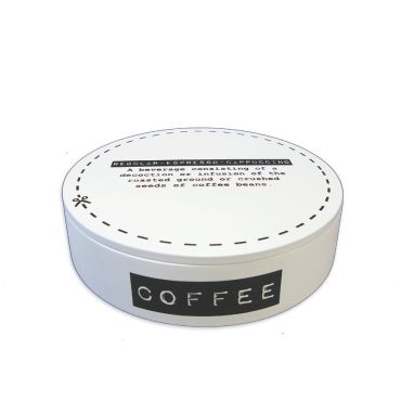 Wooden Round Box "Coffee"