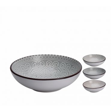 Σετ 3 μπολ Stoneware με σχέδιο δαντέλα