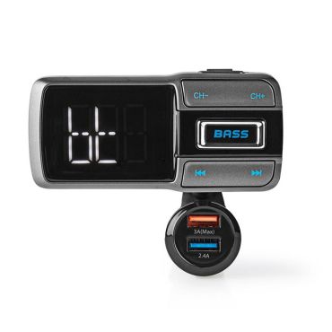 Bluetooth handsfree αυτοκινήτου 3 σε 1 Nedis CATR101BK με αναμεταδότη FM & φορτιστή