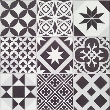 Διακοσμητικά πλακάκια τοίχου Tile Black & White Azulejos